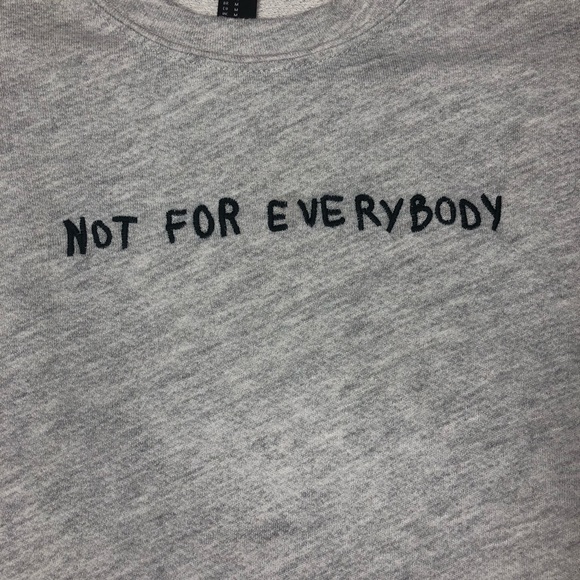 Forever 21 Not For Everyone Grey Cut off Sweater - Picture 3 of 4